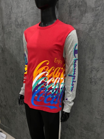 ÁO SWEATSHIRTS CHÍNH HÃNG - Champion x Coca-cola Logo Sleeved T-Shirt - FL4256