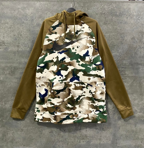 Áo Hoodie - Nike Fleece Training 'Camo Olive' - CU6241-265