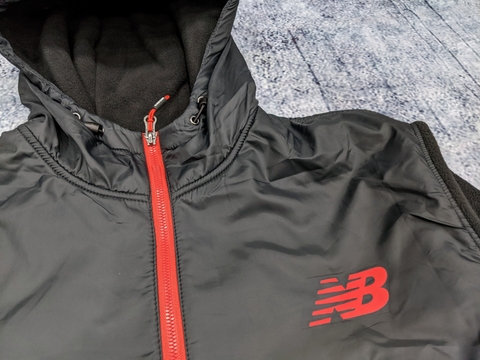 Áo Hoodie Nỉ Bông New Balance 1/2 Zip Fleece - Black/Red