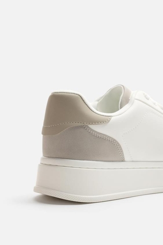 Giày Casual Chính Hãng - Giày sneaker Zara chính hãng Beige White Platform - 2248-620-102