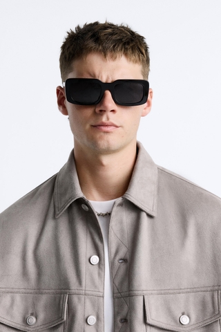 Áo Khoác Chính Hãng - Zara Boxy Fit Faux Suede Trucker Jacket 