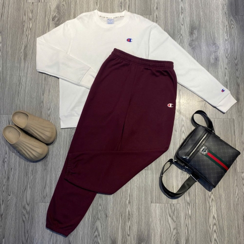 Quần Dài Chính Hãng - Quần Nỉ Bông Champion 'Plum Red' - GF07-814