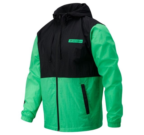 Áo Khoác Chính Hãng - New Balance Sport Style Optiks Windbreaker 'Black/Green' - MJ03559-ACG
