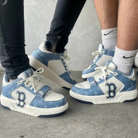 GIÀY CASUAL CHÍNH HÃNG - MLB Chunky Liner Mid Denim Boston Red Sox D.Blue - 3ASXCDN3N-43BLD