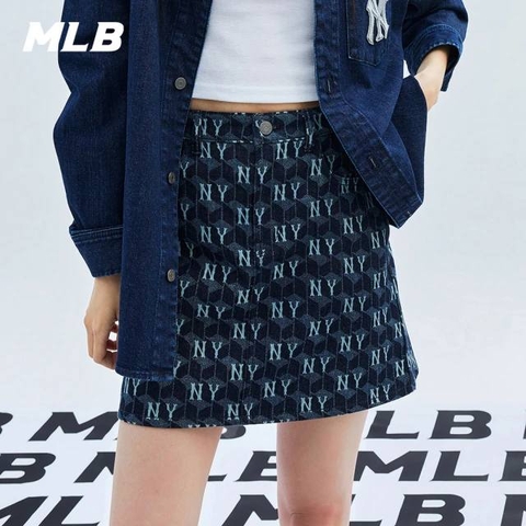 Chân Váy Nữ Chính Hãng - MLB NY DENIM MONOGRAM WOMEN - 3FDSM0734-50NYD