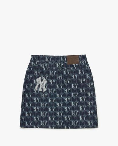 Chân Váy Nữ Chính Hãng - MLB NY DENIM MONOGRAM WOMEN - 3FDSM0734-50NYD