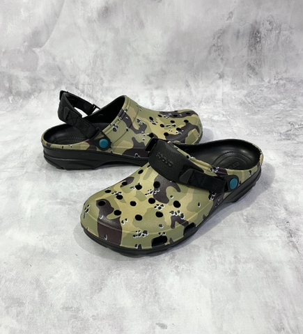Dép Chính Hãng - Sục Crocs Camo Quai Full Đen - SCR-05