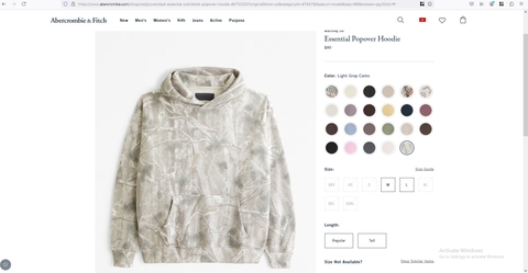 Áo Hoodie Chính Hãng - Abercrombie Essential Popover Hoodie Camo - 122-488-00363-108