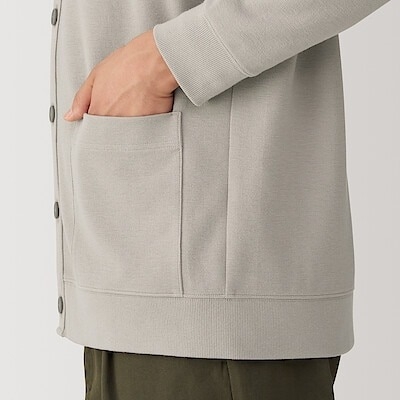 Áo Khoác Chính Hãng - Muji Áo Cardigan Dệt Kim Cổ Chữ V Milano 'Gray' - MJ-247