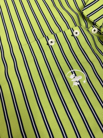 Áo Polo Chính Hãng - Nike Club Moon Star Kẻ Xanh Cốm  - CMS-03
