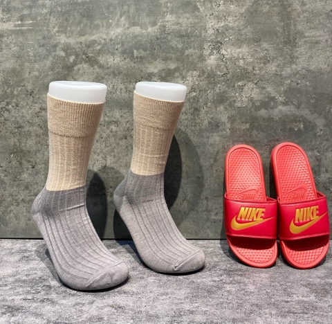 Phụ Kiện Chính Hãng - Tất Uniqlo Heattech Color Block Socks 'Nâu Nhạt/ Xám' (5 đôi/pack ) - TUQ-016