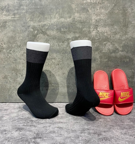 Phụ Kiện Chính Hãng - Tất Uniqlo Heattech Color Block Socks 'Grey Black' (5 đôi/pack ) - TUQ-011