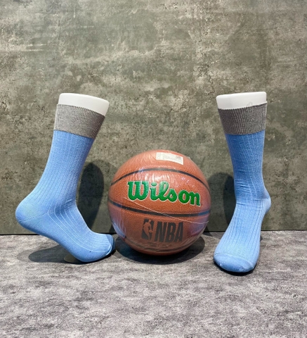 Phụ Kiện Chính Hãng - Tất Uniqlo Heattech Color Block Socks 'Xanh Nhạt' (5 đôi/pack ) - TUQ-013