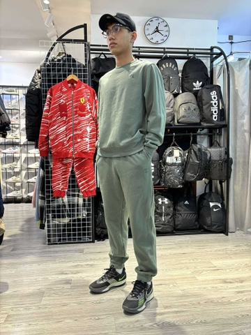 Bộ Thể Thao Chính Hãng - Bộ Nỉ Lót Bông  Champion Sweater '' Green'' - CB002