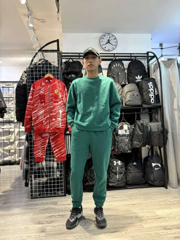 Bộ Thể Thao Chính Hãng - Bộ Nỉ Lót Bông  Champion Sweater '' Green'' - CB001