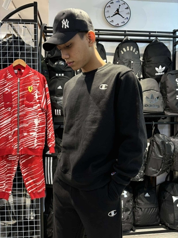 Bộ Thể Thao Chính Hãng - Bộ Nỉ Lót Bông Champion Sweater '' Black ''- CB004