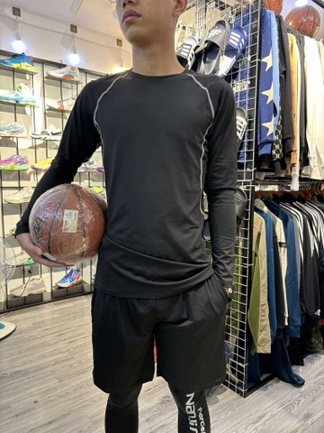 Bộ Thể Thao Chính Hãng - Bộ Pro Combat Training/Gym NANJIREN 3 Món (Set1) Đen Viền Trắng - NAN01