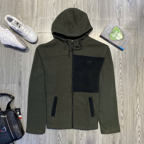 Áo Khoác Chính Hãng - New Balance Men’s Hoodie Jacket Dark Olive/Black - NB471287