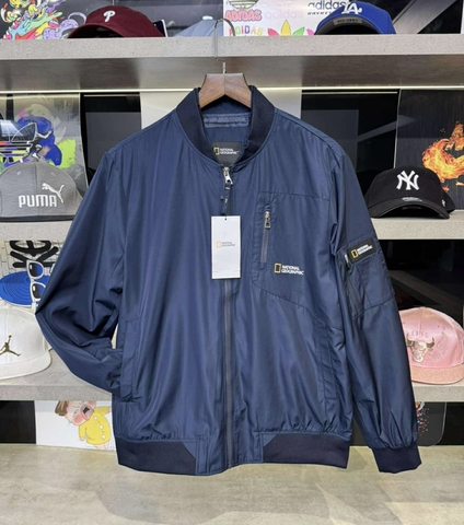 Áo Khoác Chính Hãng - Khoác Gió Bomber National Geographic 'Navy' - BNK-451