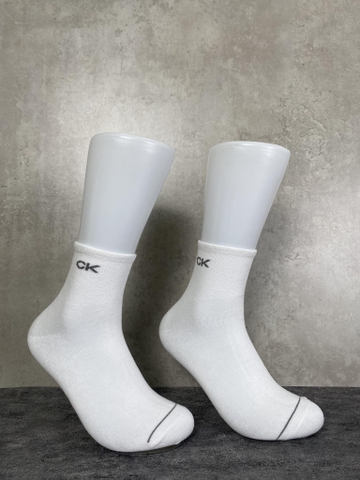 Phụ Kiện Chính Hãng - Tất Calvin Klein Underwear MEN SHORT SOCK  'White'  ( 5đôi/pack) - CK100-WH