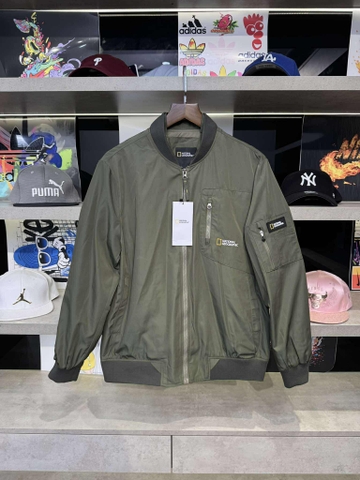 Áo Khoác Chính Hãng - Khoác Gió Bomber National Geographic 'Olive' - BNK-353