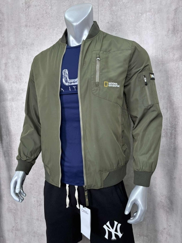 Áo Khoác Chính Hãng - Khoác Gió Bomber National Geographic 'Olive' - BNK-353