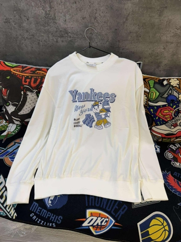 Áo Sweater Chính Hãng - Áo Nỉ Da Cá MLB NY Yankees New York 'White' - 13949871