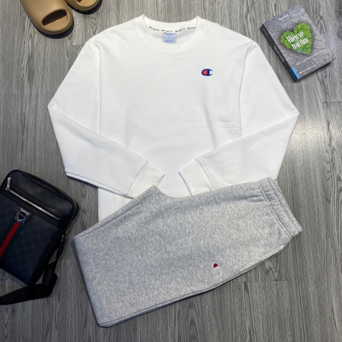 Quần Dài Chính Hãng - Quần Nỉ Bông Champion 'Gray White' - GF07-928