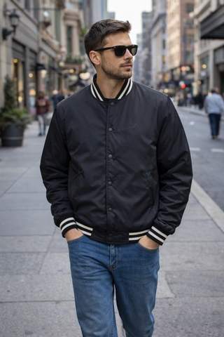 Áo Khoác Chính Hãng - New Blance Insulated Varsity Jacket ''Black''- NB0303-001