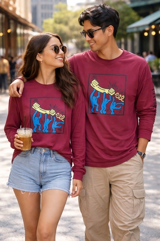 Áo Sweatshirts Chính Hãng - GAP Men's Keith Haring Graphic 'Dark Red' - AGAP-044