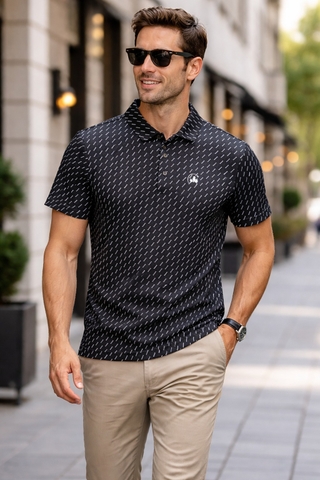 Áo Polo Chính Hãng - Nike Club Moon Star Black - CMS-06