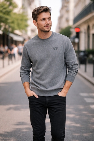 Áo Sweatshirts Chính Hãng - Reebok Long Sleeve 'Grey' - SW061