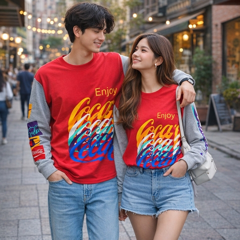 ÁO SWEATSHIRTS CHÍNH HÃNG - Champion x Coca-cola Logo Sleeved T-Shirt - FL4256