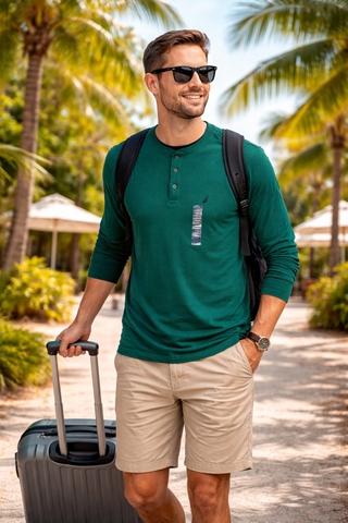 Áo Sweater Chính Hãng - Áo Henley Dài Tay Nautica 