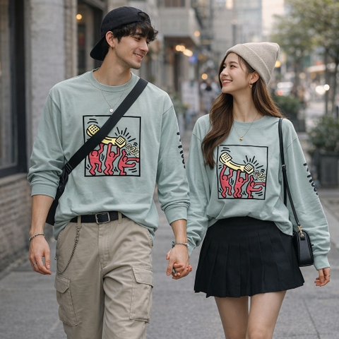 Áo Sweatshirts Chính Hãng - GAP Men's Keith Haring Graphic - 'Mint' - AGAP-400