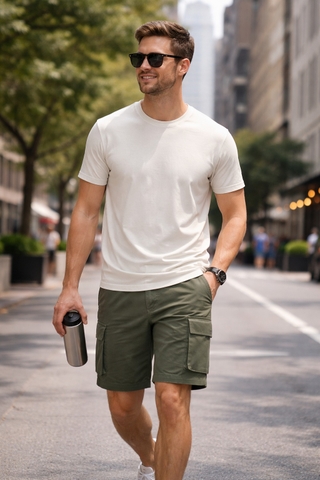 Quần Shorts Chính Hãng - Uniqlo Cargo Shorts in Khaki Fabric 'Olive' - 272-467397-OLV