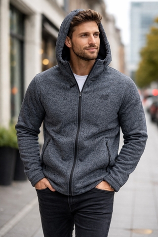 Áo Khoác Chính Hãng - NewBlance Fleece Jacket Sherpa,'Dark Grey'- RN130893
