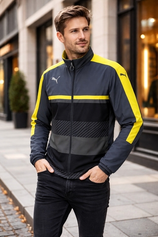 Áo khoác Chính Hãng - Puma Men's ''Grey/Yellow''- 654802-02