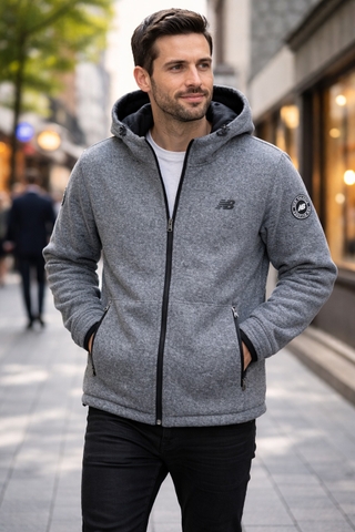 Áo Khoác Chính Hãng - NewBlance Fleece Jacket Sherpa Lông Cừu 'Grey' - RN130893-GREY