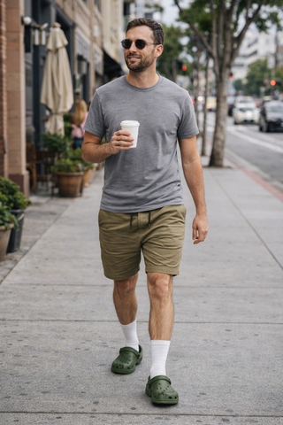 DÉP CHÍNH HÃNG - SỤC CROCS CLASSIC CLOG Men Army Green - 10001-309