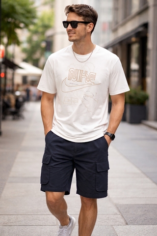 Quần Shorts Chính Hãng - Uniqlo Cargo Shorts in Khaki Fabric 'Dark Blue' - 272-467397-BLU