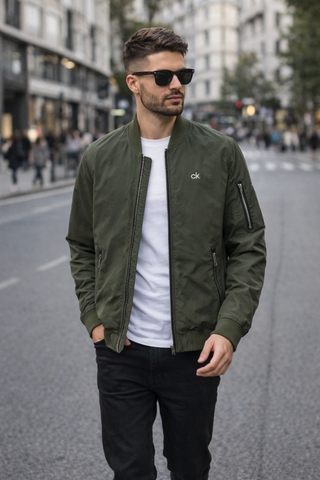 Áo Khoác Chính Hãng - CALVIN KLEIN Solid Full Zip Bomber Jacket Men's 