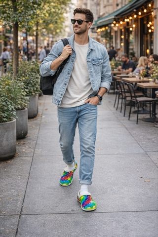Dép Chính Hãng - Sục Crocs Rainbow Classic - CR0111
