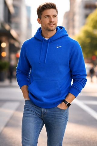 Áo Hoodie Chính Hãng - Nike Club Fleece Hoodie 'Blue' - CJ1611-493