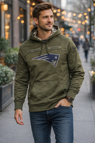 Áo Hoodie - Nike NFL New England Patriots Hoodie 'Olive' - 944243-395