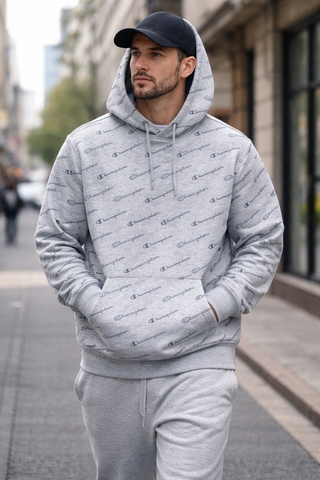 Áo Hoodie - Champion men's print pullover ' Gray ' - AM166-PHC