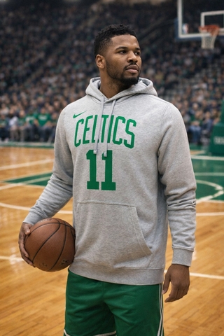 Áo Hoodie Chính Hãng - Nike NBA Celtics Kyrie Irving Pullover 'Grey' - AV0378-064