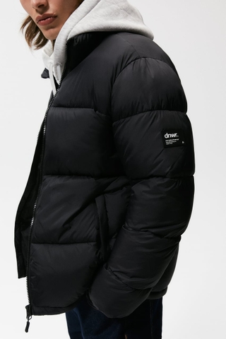 ÁO KHOÁC CHÍNH HÃNG - Zara ripstop puffer jacket black - 6985/316