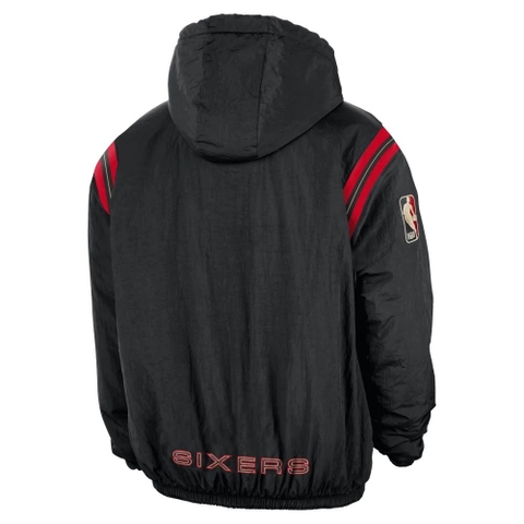Áo Hoodie Chính Hãng - Nike NBA Philadelphia 76ers Hardwood Classics Therma-FIT Half-Zip - HQ5334-010