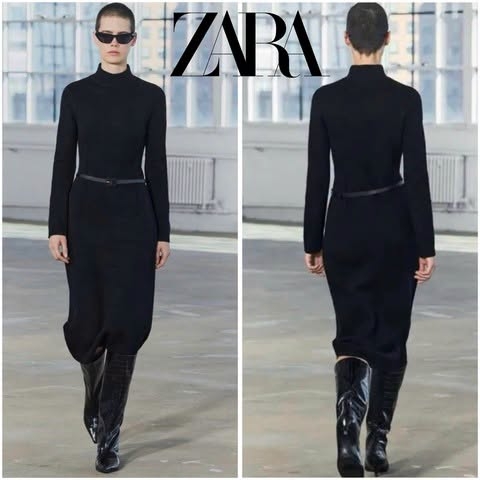 Váy Nữ Chính Hãng - ZARA Len Kemerli Triko Elbise Belted Knit Dress - 2893-197-800